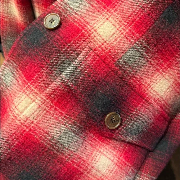 Lauren Ralph Lauren Red and Black Wool Plaid Jacket - Picture 7 of 8